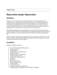Depression (major depression)