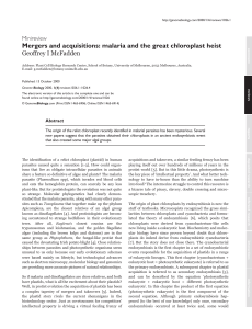 Mergers and acquisitions: malaria and the great chloroplast heist