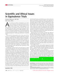 Scientific and Ethical Issues in Equivalence Trials