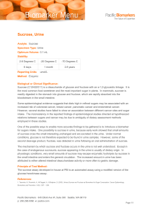 Sucrose, Urine - Pacific Biomarkers