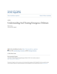 Understanding And Treating Emergence Delirium