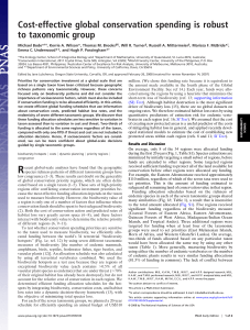 Cost-effective global conservation spending is robust to taxonomic