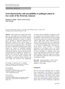 Seed characteristics and susceptibility to pathogen attack in tree