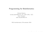 Programming for Bioinformatics