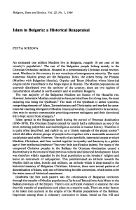 Petya Nitzova, "Islam in Bulgaria: A historical reappraisal,"