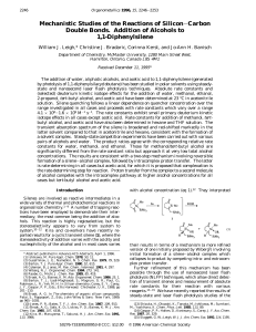 Mechanistic Studies of the Reactions of Silicon