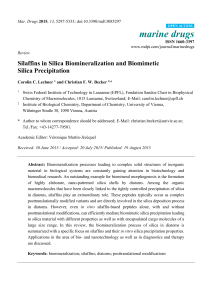 Silaffins in Silica Biomineralization and Biomimetic Silica