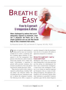 Breathe Easy How to Approach Unresponsive Asthma