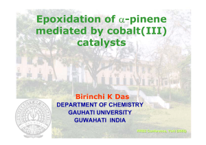 Epoxidation of α-pinene mediated by cobalt(III) catalysts