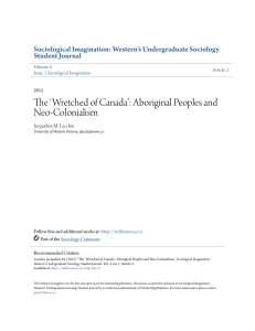 `Wretched of Canada`: Aboriginal Peoples and Neo