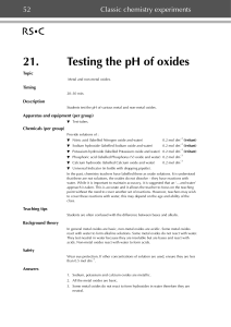 21. Testing the pH of oxides