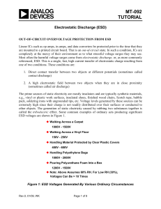 MT-092: Electrostatic Discharge (ESD)