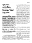 Inheritance of biological information