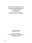 Policies and Procedures for Access to and Disclosure of
