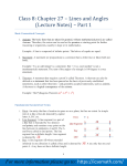 Class 8: Chapter 27 – Lines and Angles (Lecture