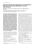 Residue-specific Mass Signatures for the