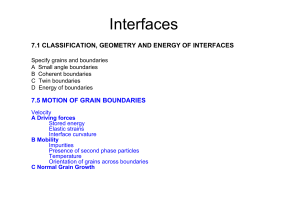 7.1 classification, geometry and energy of interfaces