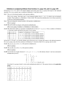 Solutions to assigned problems from Sections 3.1, page 142, and
