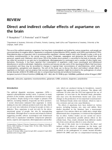 Direct and indirect cellular effects of aspartame on the brain