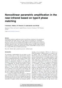 Noncollinear parametric amplification in the near