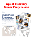 Age of Discovery Dinner Lesson