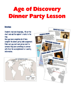 Age of Discovery Dinner Lesson