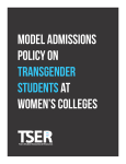 Model Admissions Policy on Transgender Students at Women`s