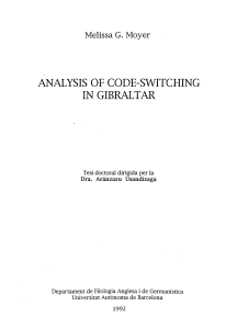 ANALYSIS OF CODE-SWITCHING IN GIBRALTAR