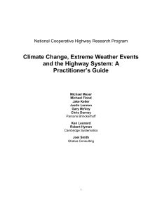 Climate Change, Extreme Weather Events and the Highway System