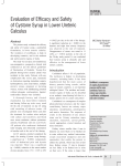Evaluation of Efficacy and Safety of Cystone Syrup in Lower Ureteric