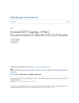 Nominal GDP Targeting: A Policy Recommendation to Meet the