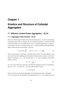 Chapter 7 Kinetics and Structure of Colloidal Aggregates 7.1