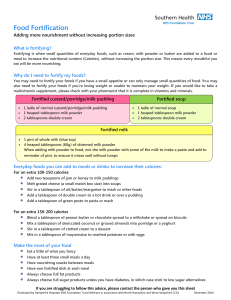 Why do you need to fortify your foods