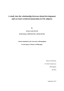 A study into the relationship between dental development and