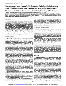 Rearrangements in the Human T-Cell-Receptor Â