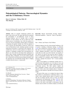 Paleontological Patterns, Macroecological Dynamics and the