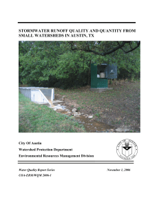 stormwater runoff quality and quantity from small watersheds in