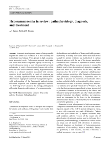 Hyperammonemia in review: pathophysiology, diagnosis, and