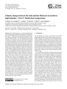 Climate change between the mid and late Holocene in northern high