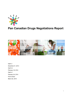 Pan Canadian Drugs Negotiations Report