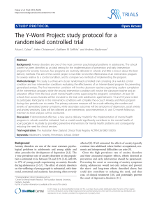The Y-Worri Project: study protocol for a randomised controlled trial