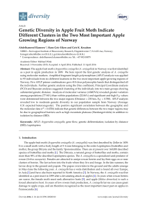 Genetic Diversity in Apple Fruit Moth Indicate Different Clusters in