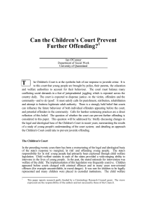 Can the Children`s Court prevent further offending?
