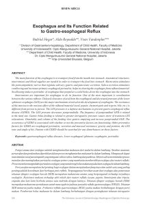 Esophagus and Its Function Related to Gastro