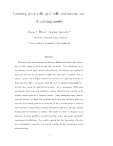 Learning place cells, grid cells and invariances: A unifying model