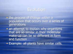 Evidence of Evolution Notes