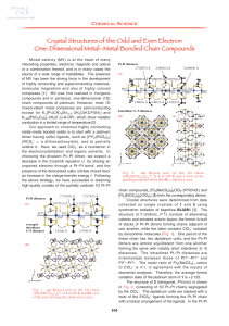 Crystal Structures of the Odd and Even Electron One - SPring-8