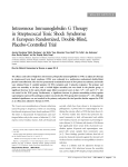 Intravenous Immunoglobulin G Therapy in Streptococcal Toxic