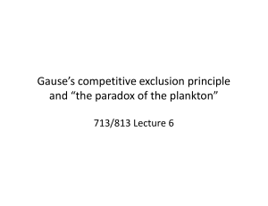 Gause`s competitive exclusion principle and “the