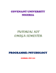 psy324 tutorial kit - Covenant University